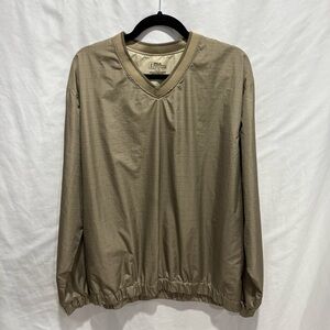 PGA TOUR Men’s Pullover Windbreaker Jacket Plaid Beige  Large Golf Performance